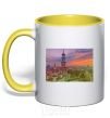 Mug with a colored handle My Kharkiv yellow фото