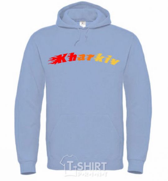 Men`s hoodie Fire Kharkiv sky-blue фото