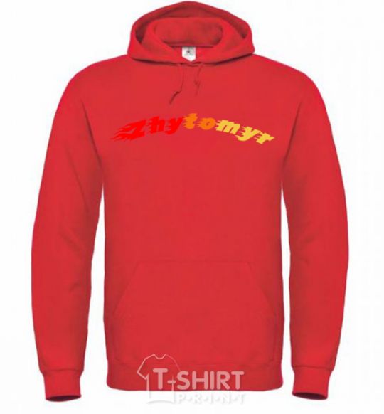 Men`s hoodie Fire Zhytomyr bright-red фото