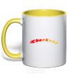 Mug with a colored handle Fire Cherkasy yellow фото