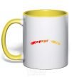 Mug with a colored handle Fire Kryvyi Rih yellow фото