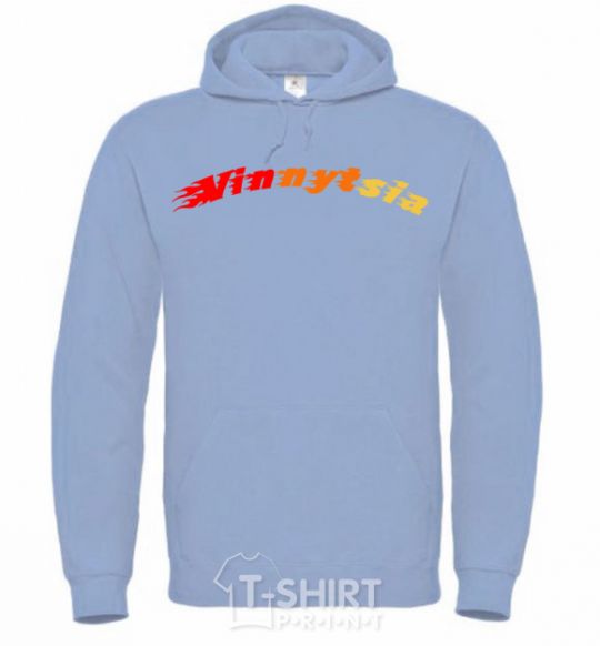 Men`s hoodie Fire Vinnytsia sky-blue фото