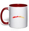 Mug with a colored handle Fire Mykolaiv red фото