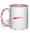 Mug with a colored handle Fire Mykolaiv light-pink фото