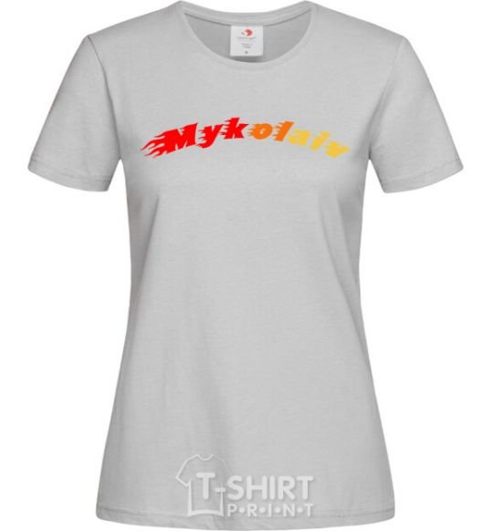 Women's T-shirt Fire Mykolaiv grey фото