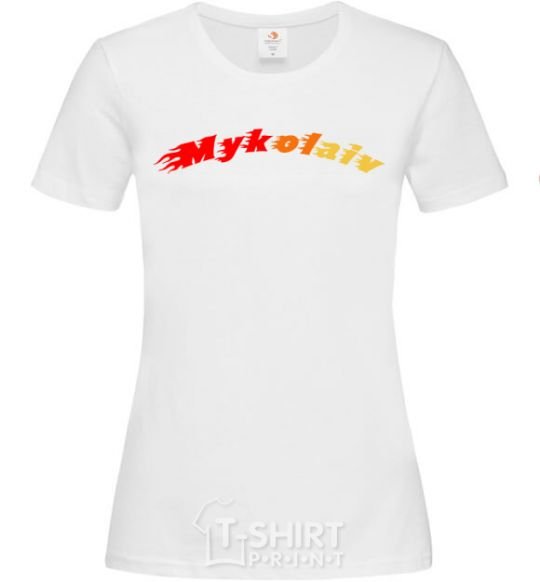 Women's T-shirt Fire Mykolaiv White фото