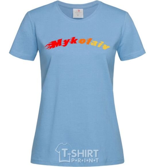 Women's T-shirt Fire Mykolaiv sky-blue фото