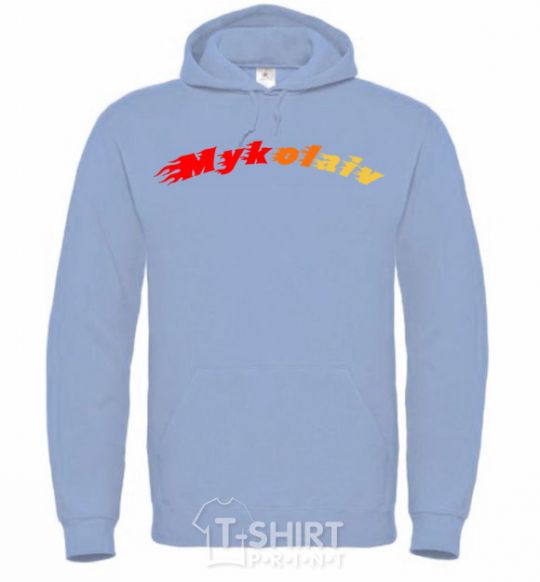 Men`s hoodie Fire Mykolaiv sky-blue фото