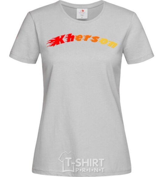 Women's T-shirt Fire Kherson grey фото