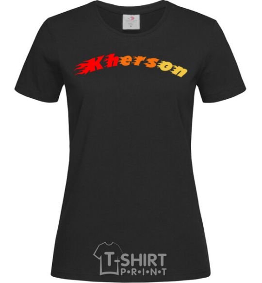Women's T-shirt Fire Kherson black фото