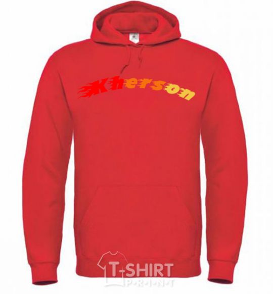 Men`s hoodie Fire Kherson bright-red фото