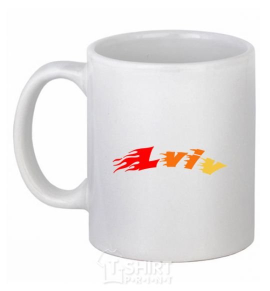 Ceramic mug Fire Lviv White фото