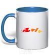 Mug with a colored handle Fire Lviv royal-blue фото