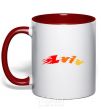 Mug with a colored handle Fire Lviv red фото