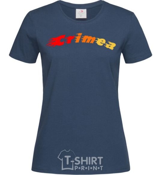 Women's T-shirt Fire Crimea navy-blue фото