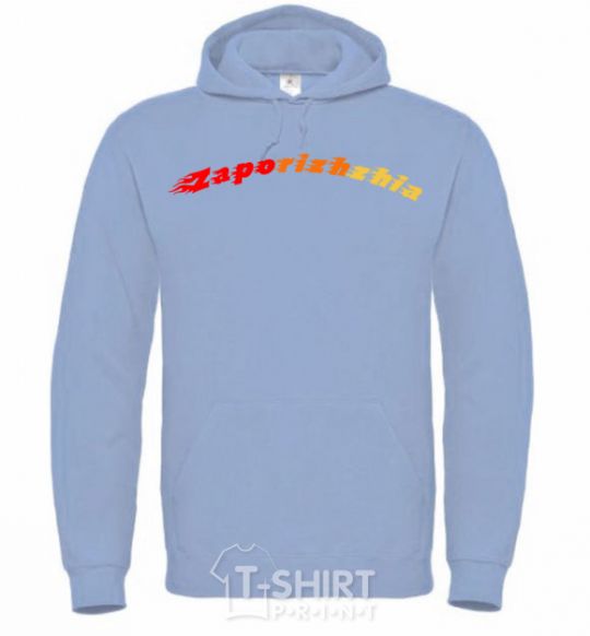 Men`s hoodie Fire Zaporizhzha sky-blue фото