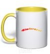 Mug with a colored handle Fire Simferopol yellow фото