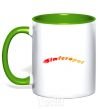 Mug with a colored handle Fire Simferopol kelly-green фото