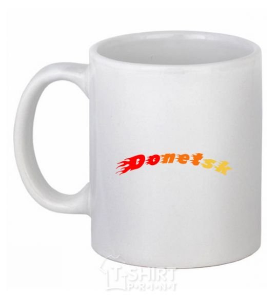 Ceramic mug Fire Donetsk White фото