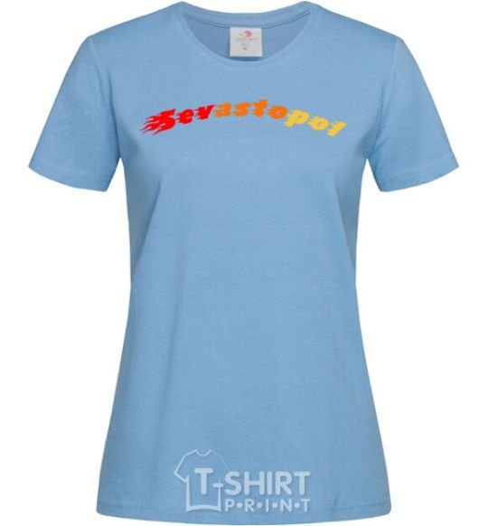 Women's T-shirt Fire Sevastopol sky-blue фото