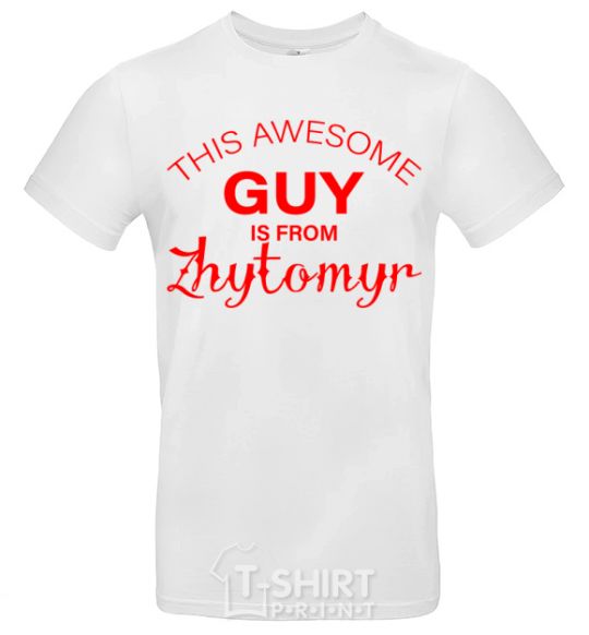 Men's T-Shirt This awesome guy is from Zhytomyr White фото