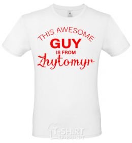 Men's T-Shirt This awesome guy is from Zhytomyr White фото