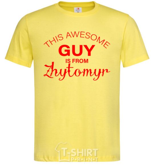 Мужская футболка This awesome guy is from Zhytomyr Лимонный фото