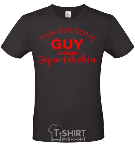 Men's T-Shirt This awesome guy is from Zaporizhzhia black фото