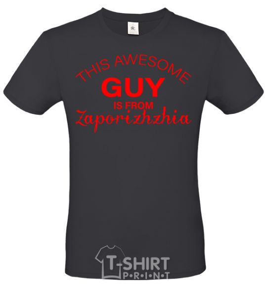 Men's T-Shirt This awesome guy is from Zaporizhzhia dark-grey фото