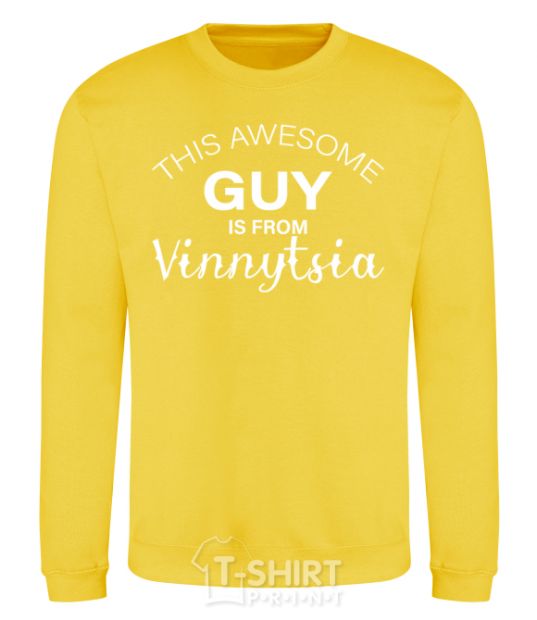 Sweatshirt This awesome guy is from Vinnytsia yellow фото