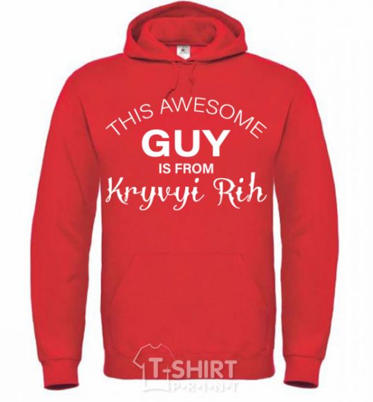 Men`s hoodie This awesome guy is from Kryvyi Rih bright-red фото