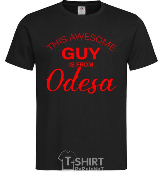 Men's T-Shirt This awesome guy is from Odesa black фото