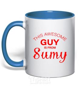 Mug with a colored handle This awesome guy is from Sumy royal-blue фото