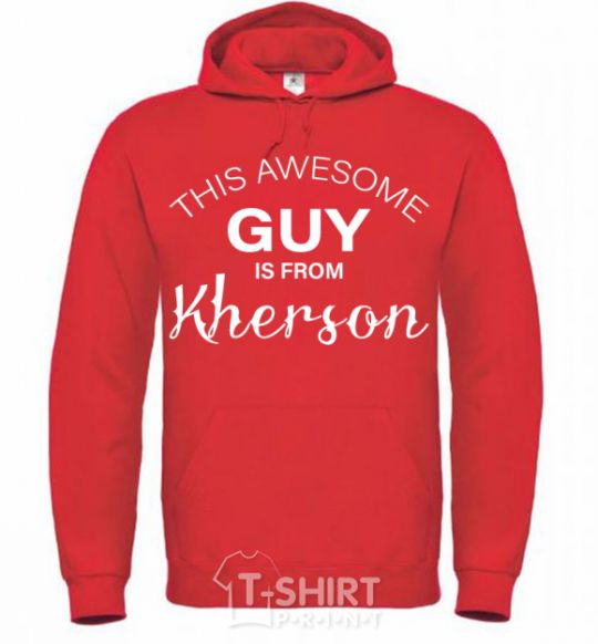 Men`s hoodie This awesome guy is from Kherson bright-red фото