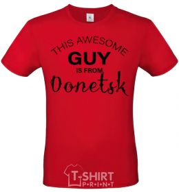 Men's T-Shirt This awesome guy is from Donetsk red фото