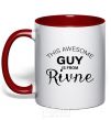 Mug with a colored handle This awesome guy is from Rivne red фото