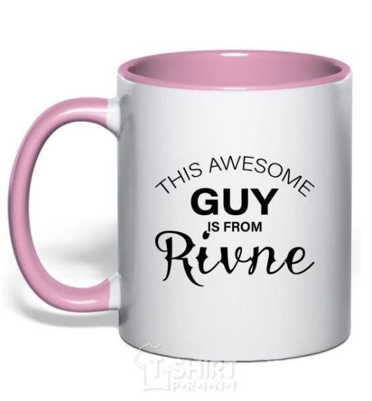 Mug with a colored handle This awesome guy is from Rivne light-pink фото