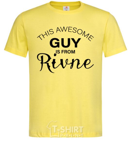 Men's T-Shirt This awesome guy is from Rivne cornsilk фото