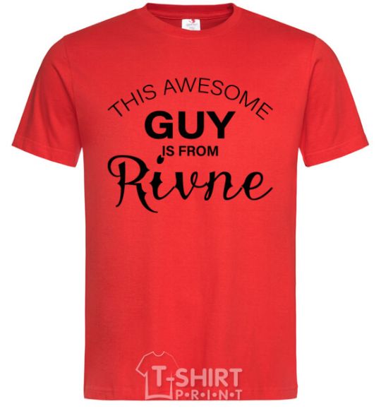 Men's T-Shirt This awesome guy is from Rivne red фото