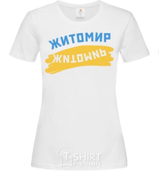 Women's T-shirt Zhytomyr flag White фото