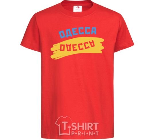 Kids T-shirt Odessa flag red фото