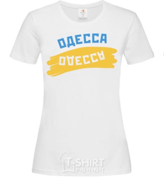 Women's T-shirt Odessa flag White фото