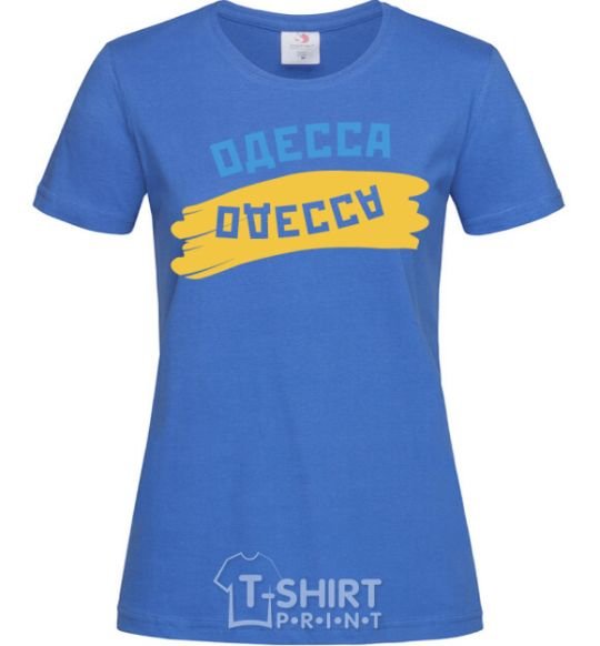 Women's T-shirt Odessa flag royal-blue фото