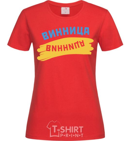 Women's T-shirt Vinnytsia flag red фото