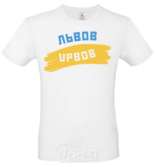 Men's T-Shirt Lviv flag White фото