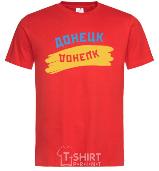 Men's T-Shirt Donetsk flag red фото