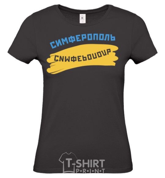 Women's T-shirt Simferopol flag black фото