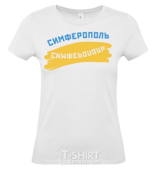 Women's T-shirt Simferopol flag White фото