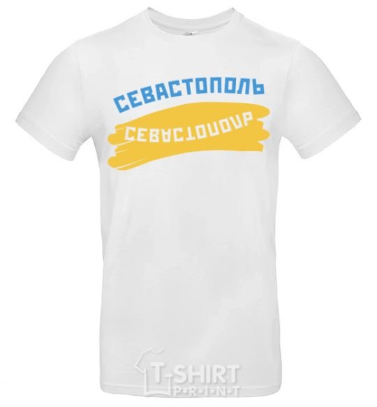 Men's T-Shirt Sevastopol flag White фото