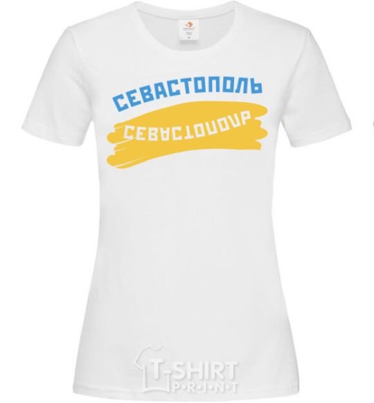 Women's T-shirt Sevastopol flag White фото